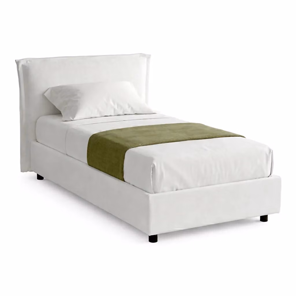 Letto Singolo Moderno DMORA con Materasso Incluso per Cameretta Bambini, Bianco, L/P/H: 200 x 80 x 105 cm – 2