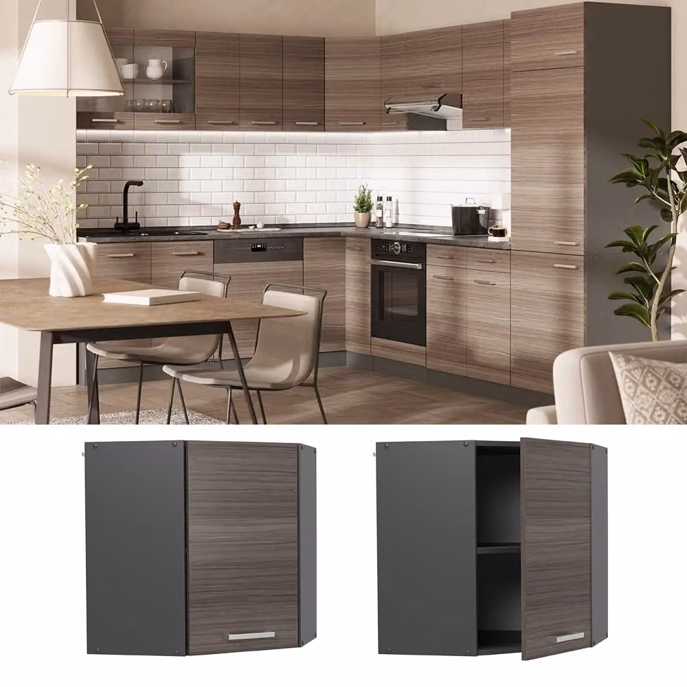 Mobile angolare da cucina R-Line Vicco Grigio e Antracite L: 57 cm, H: 60 cm, P: 31 cm – 2