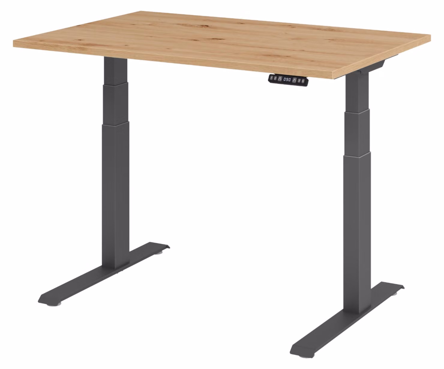 Scrivania elettrica bümö XDKB - Decorazione: rovere nodoso, dimensioni: 120 x 80 cm, struttura: grafite