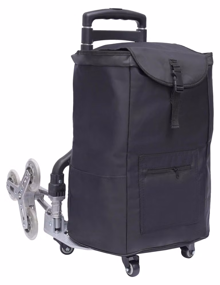 Carrello per scale, alluminio per carichi pesanti, design pieghevole, nero