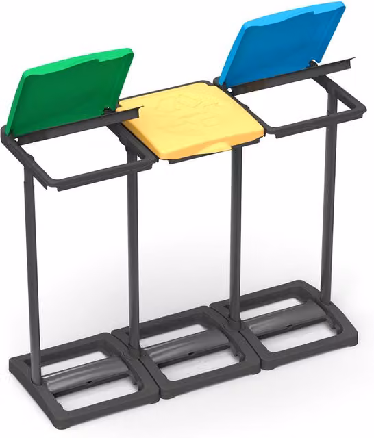 Set di 3 Portasacco Mongardi per Raccolta Differenziata Multicolore L: 97 cm, P: 36 cm, H: 80 cm