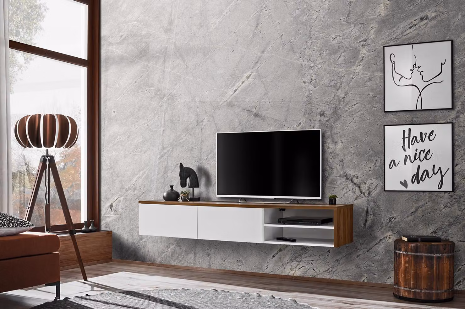 Designer Luxus TV Ständer Wohnzimmer Holz Lowboard Modern Möbel