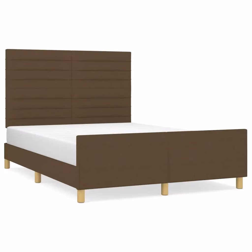 Giroletto vidaXL in legno e tessuto marrone scuro L/P/H: 203 x 140 x 146 cm – 2