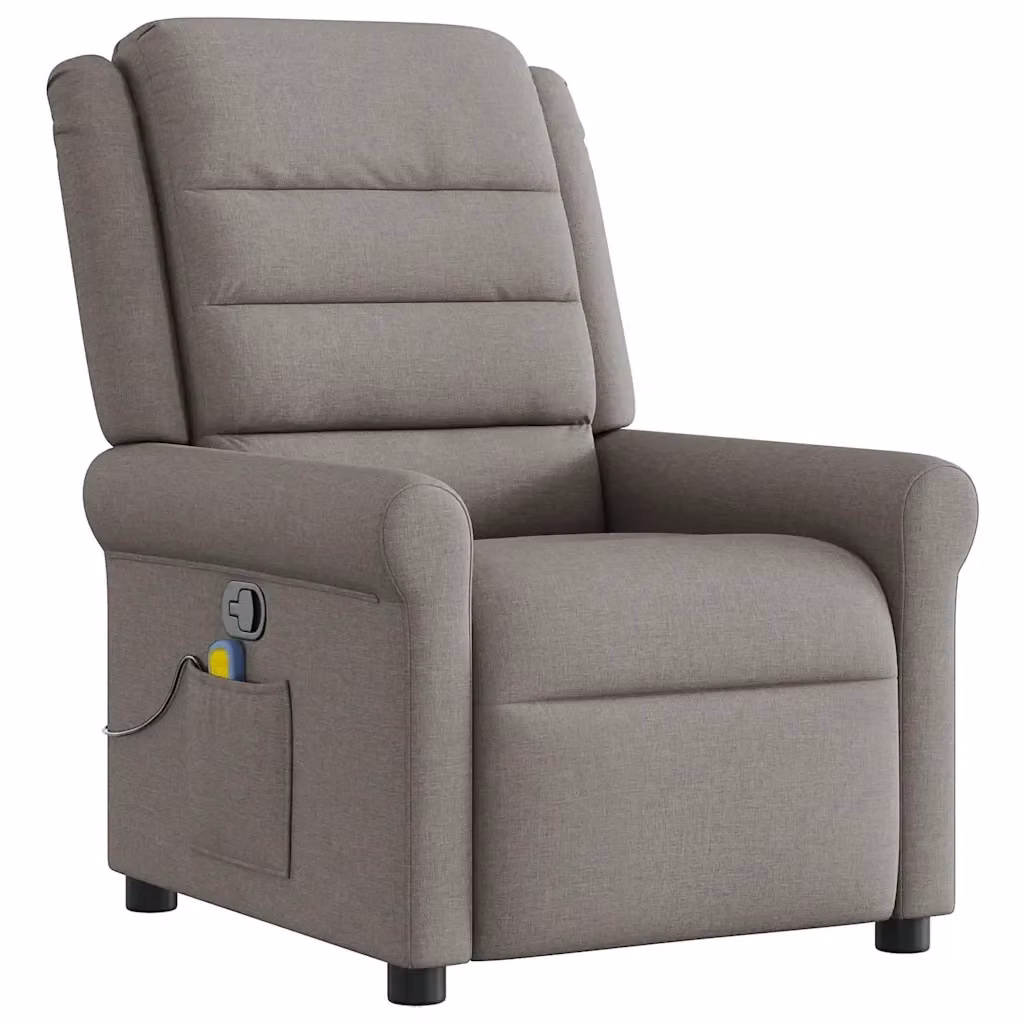 Poltrona Reclinabile Relax vidaXL in Tessuto Beige e Grigio con Braccioli e Regolazione Manuale – 2