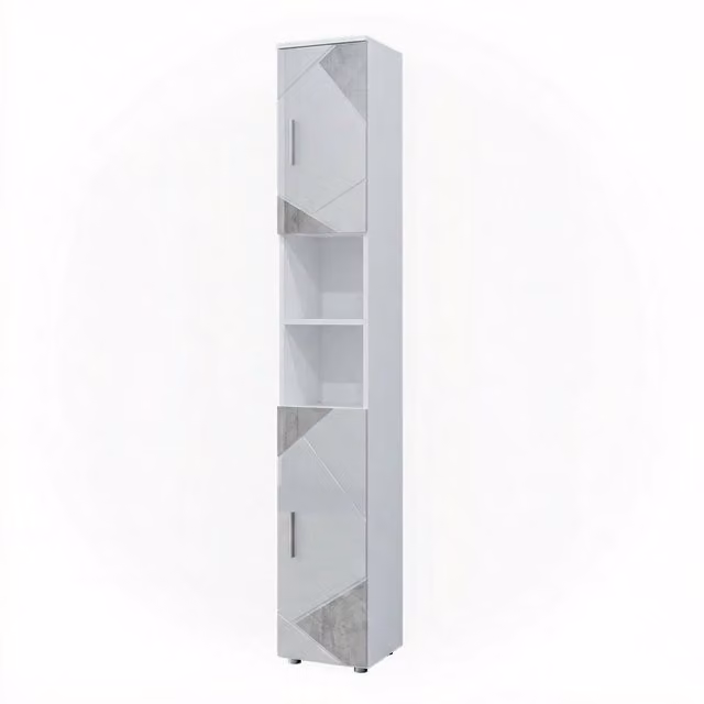 Mobile bagno alto Irma Vicco Bianco lucido con inserti L/P/H: 30 x 24,05 x 192 cm