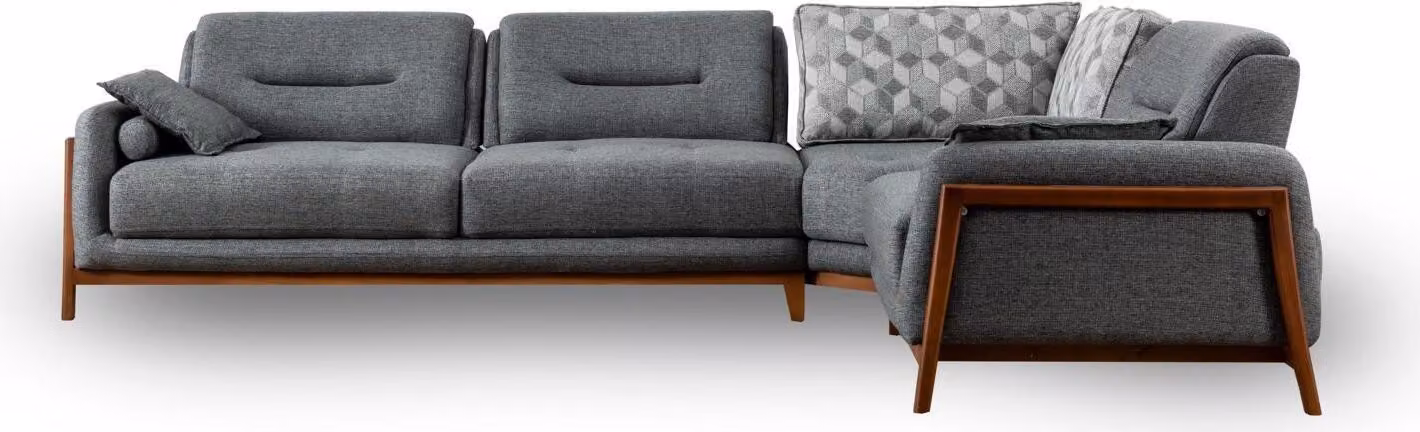 Designer Ecksofa L-Form Luxus Polster Textil Wohnlandschaft Möbel im Wohnzimmer