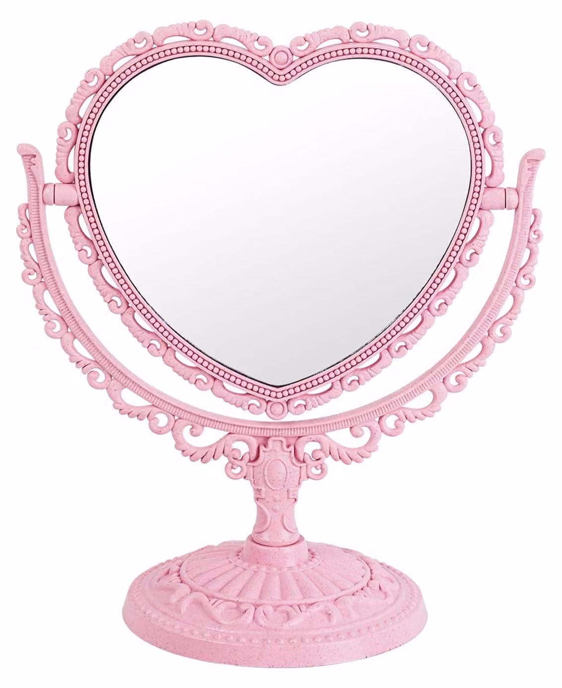 Specchio da trucco a forma di cuore con ingrandimento 3x