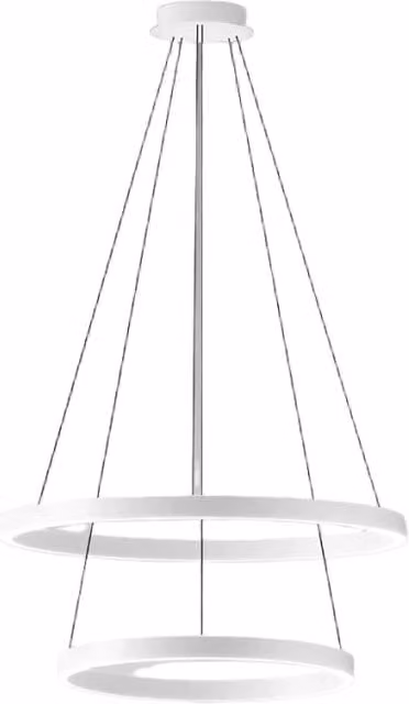 Lampada a sospensione Criseide S/2P Gealuce, colore bianco, con LED integrato da 60W, 3200lm, 3000K, dimmerabile, in alluminio e silicone