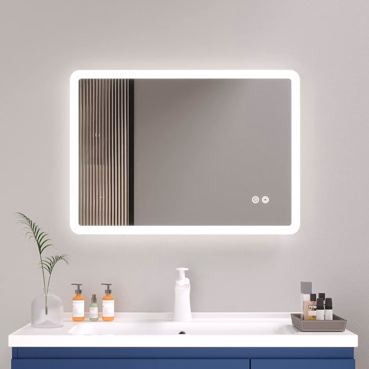 Specchio da bagno a LED, 70x100 cm, antiappannamento, 3 tonalità di luce, dimmerabile