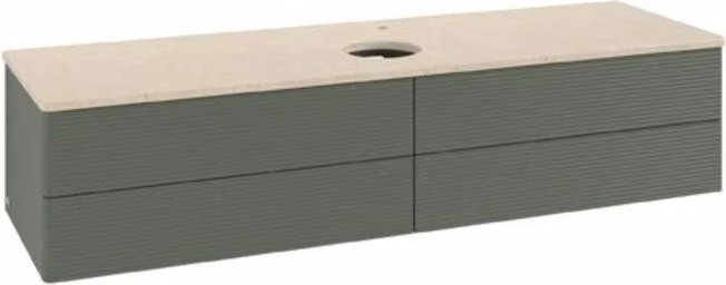 Mobiletto V&B con struttura frontale Antao 160x50cm, HL, WBP botti., lea gre. m Lac