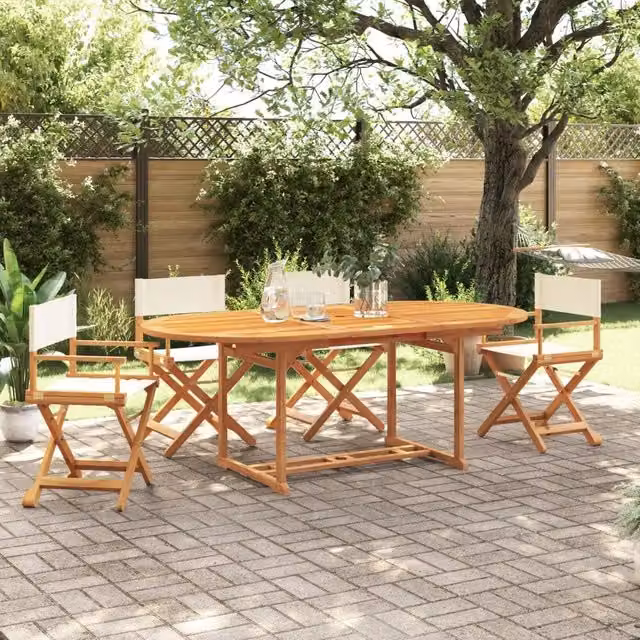Set di 4 sedie pieghevoli in tessuto bianco crema 3208910