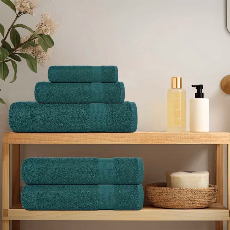 vidaXL Asciugamani da doccia FROGN 2 pz Verde 70x140 cm 360 g/m²