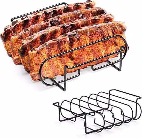 Maniglia in acciaio per griglie, accessori per barbecue, maniglia per griglia, adatta per viti metalliche, griglia per pollo, ideale per cuocere costolette di agnello.