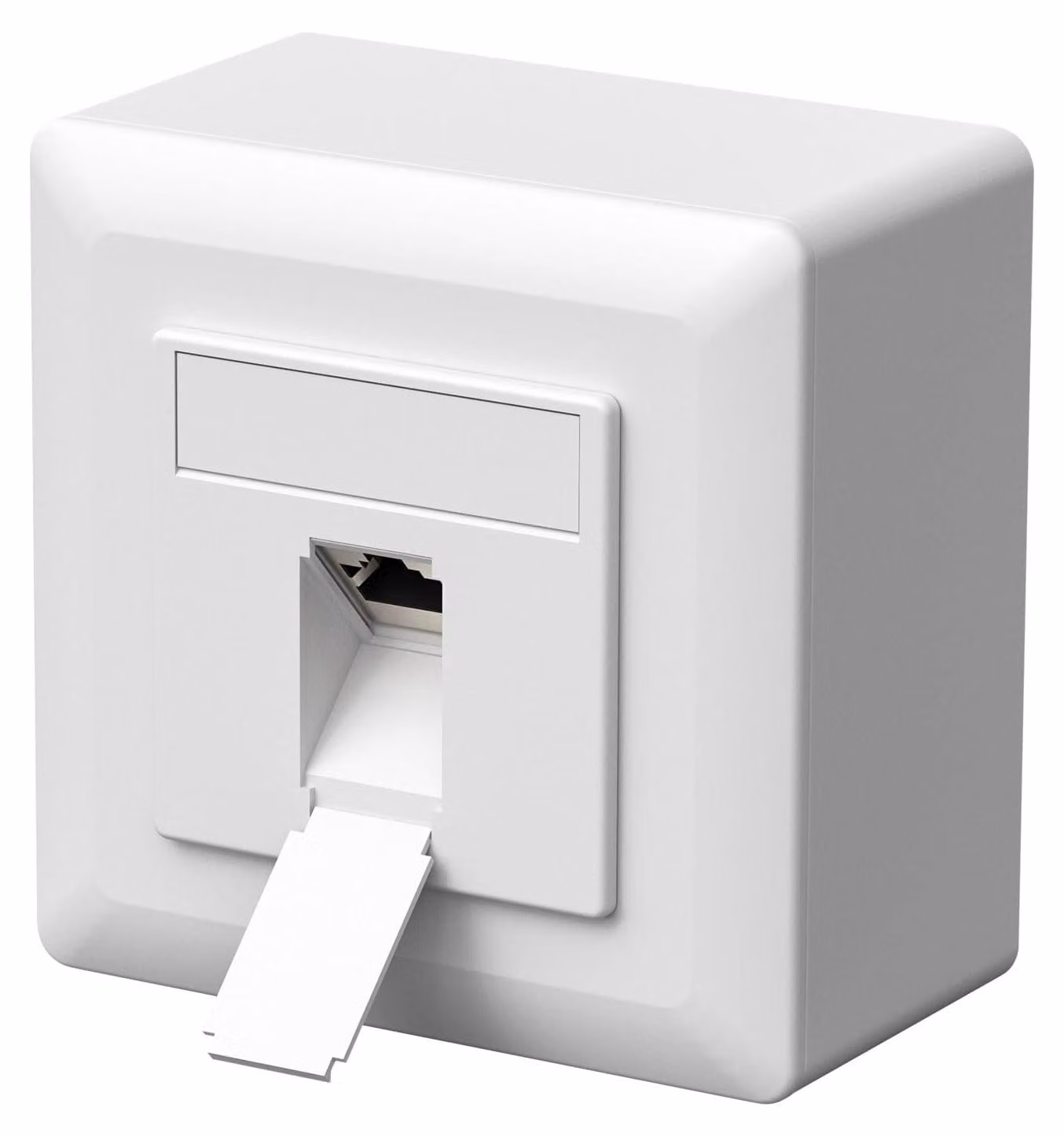 Presa di rete Cat6a - Da incasso o da parete - RJ45 1 porta - Bianca - 80 x 80 mm