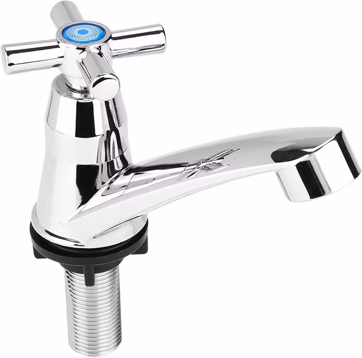 Rubinetto moderno per lavabo, con acqua fredda - Accessorio cromato per cucina e bagno, disponibile con 3 diverse opzioni di maniglia