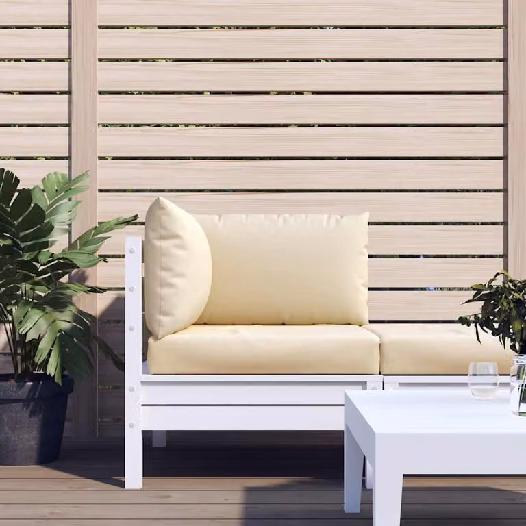 Set di 3 cuscini per pallet vidaXL in tessuto Oxford beige, impermeabili e traspiranti, L/P/H: 60 x 60 x 9,5 cm