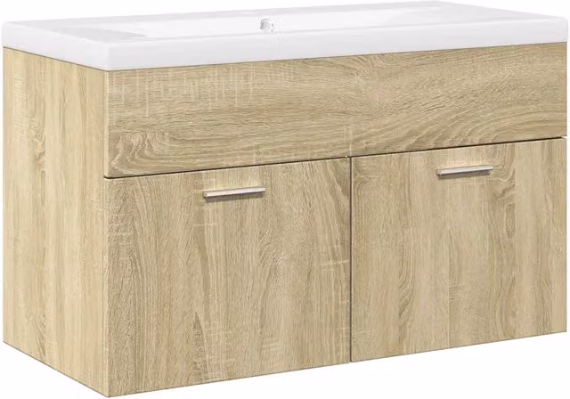 Mobile da Bagno con Lavabo | Armadio Lavabo Integrato Rovere Sonoma