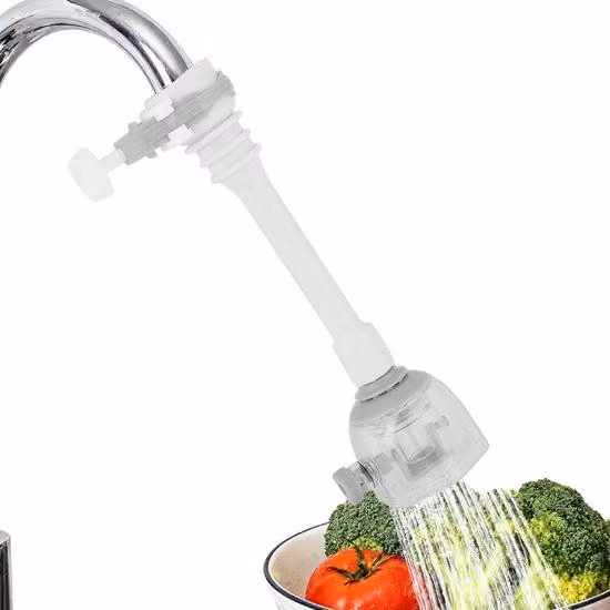 Tubo flessibile in acciaio inossidabile per rubinetti da cucina - Rotazione a 360 gradi - Risparmio idrico - Lavabile in lavastoviglie - Regolabile - Accessorio per rubinetti da cucina