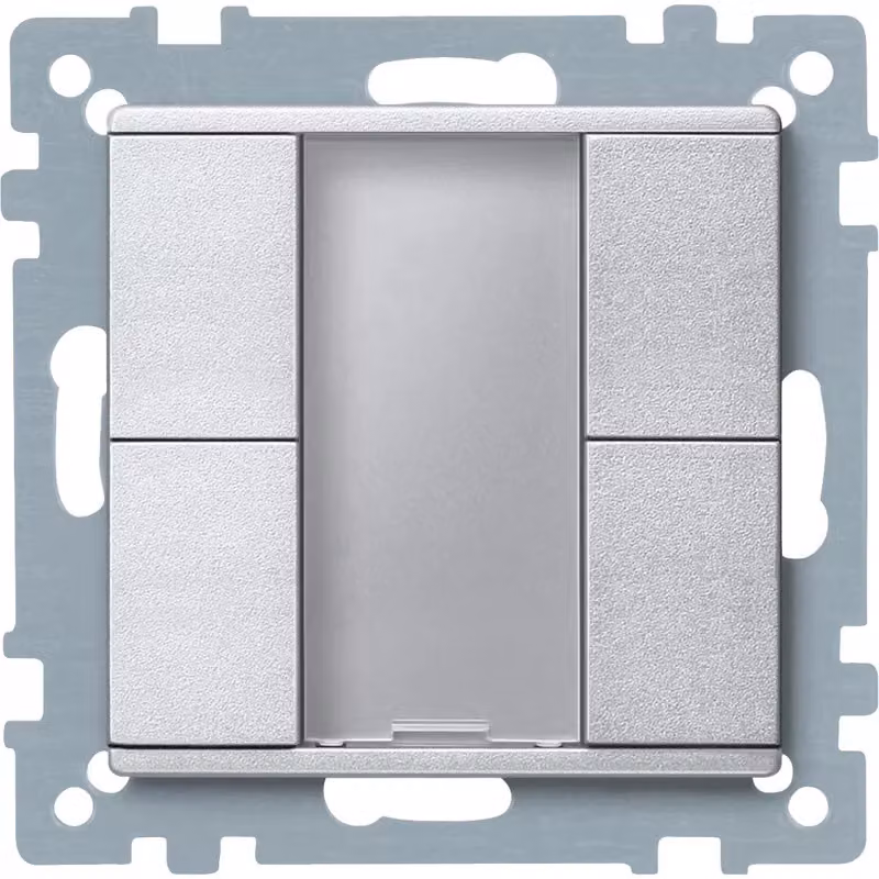 Pulsante KNX 2x plus, alluminio - Sensore a sfioramento 4 volte per automazione domestica KNX 627660