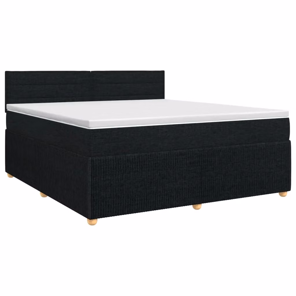 Letto box spring con materasso vidaXL in tessuto nero L 180 x P 200 cm – 2