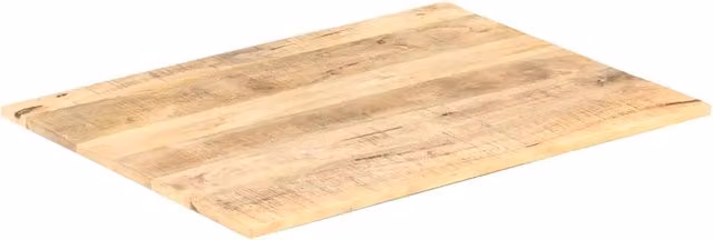 Piano per tavolo o scrivania in legno massello di mango marrone, L 90 cm x P 70 cm, spessore 1,55 cm
