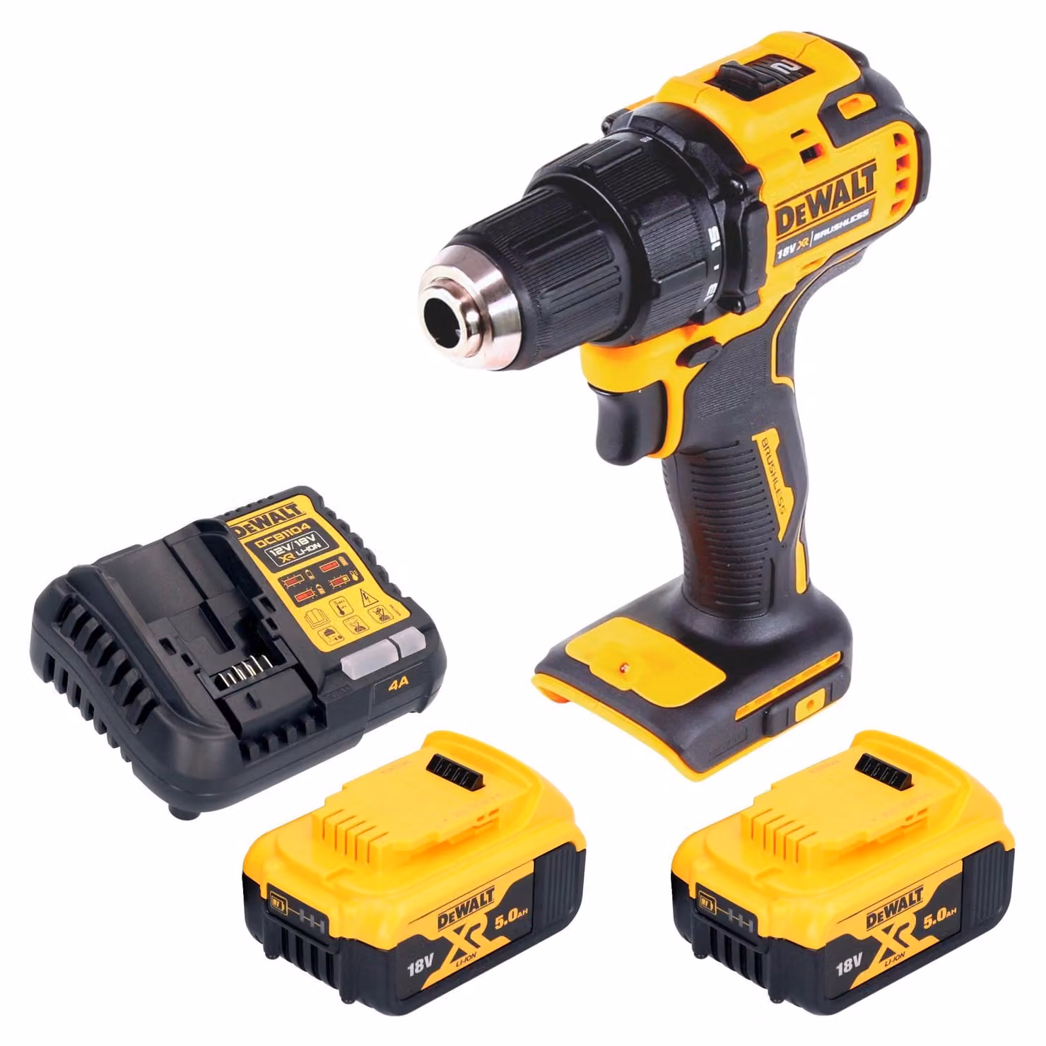 DeWalt DCD 708 P2 Avvitatore a batteria 18 V 65 Nm Brushless + 2x batteria 5,0 Ah + caricabatteria