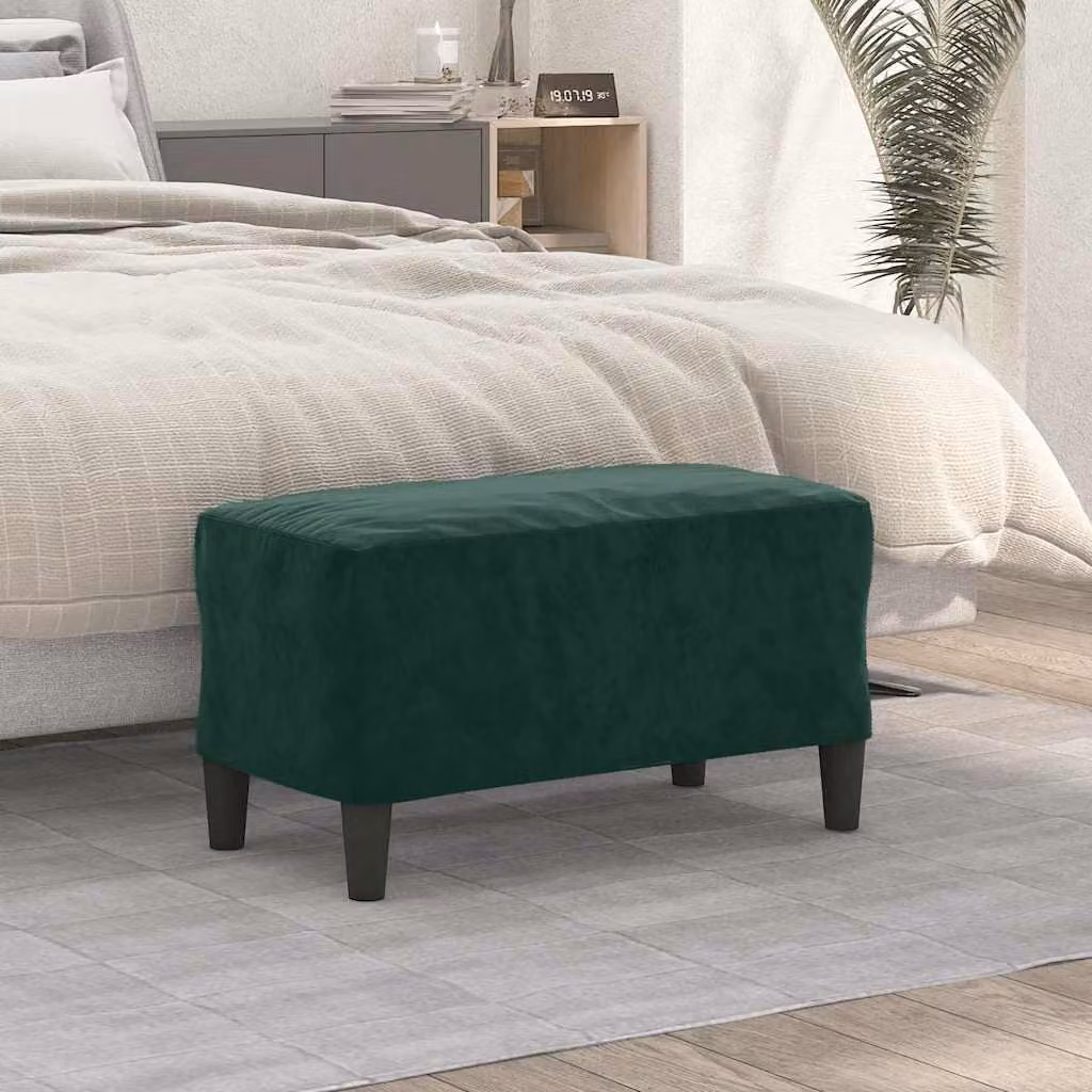 vidaXL Panca in Velluto Verde L: 70 cm, P: 35 cm, H: 41 cm