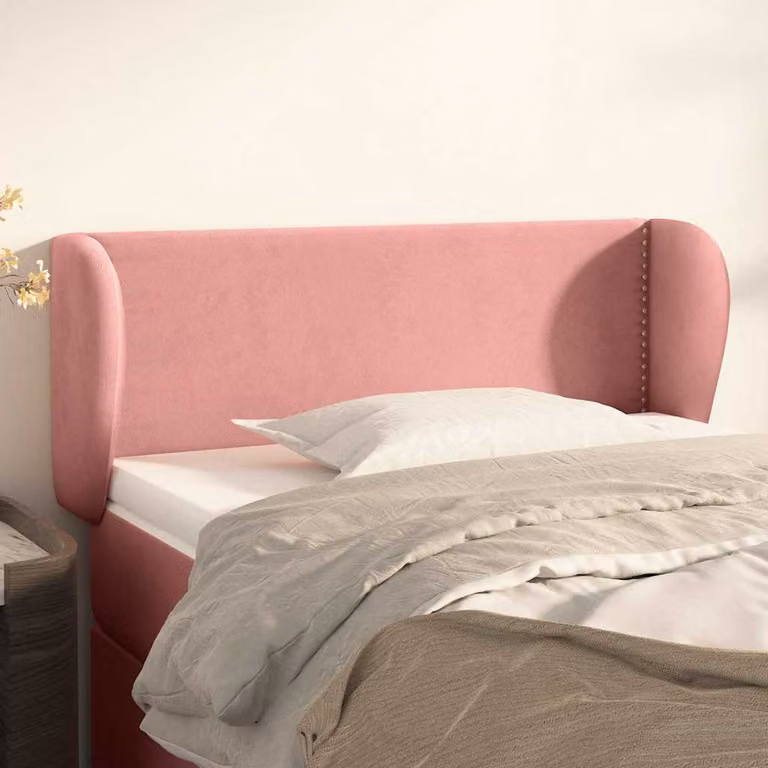 Testiera ad orecchio vidaXL in velluto rosa per camera da letto L: 103 cm, P: 23 cm, H: 78-88 cm