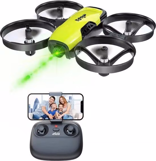 Mini Drone per Bambini con Fotocamera e Telecomando, Colore Giallo, Include Batterie Ricaricabili
