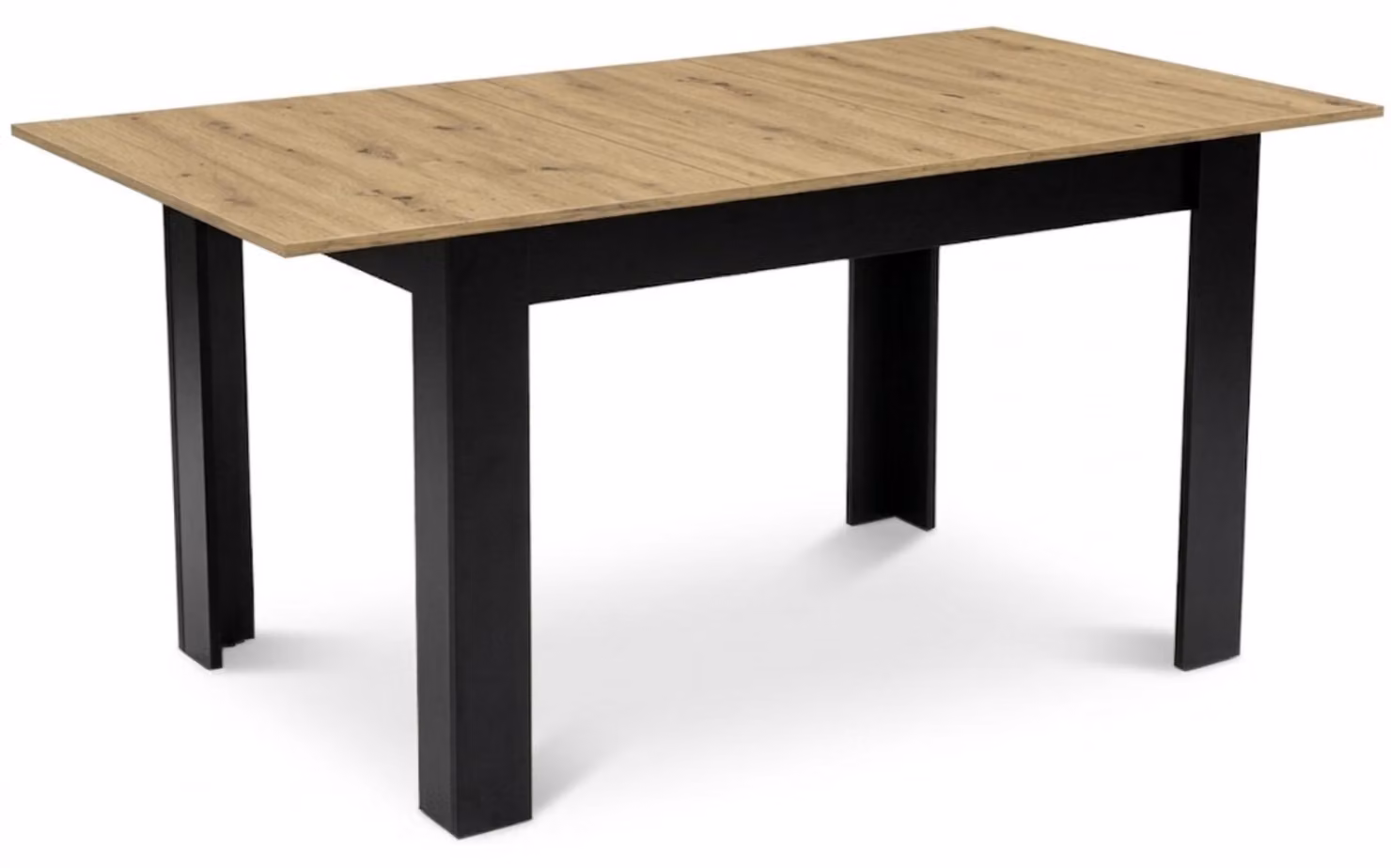 Tavolo allungabile rettangolare 120-160 x 80 cm per cucina-sala da pranzo, per 4-6 persone, rovere Artisan