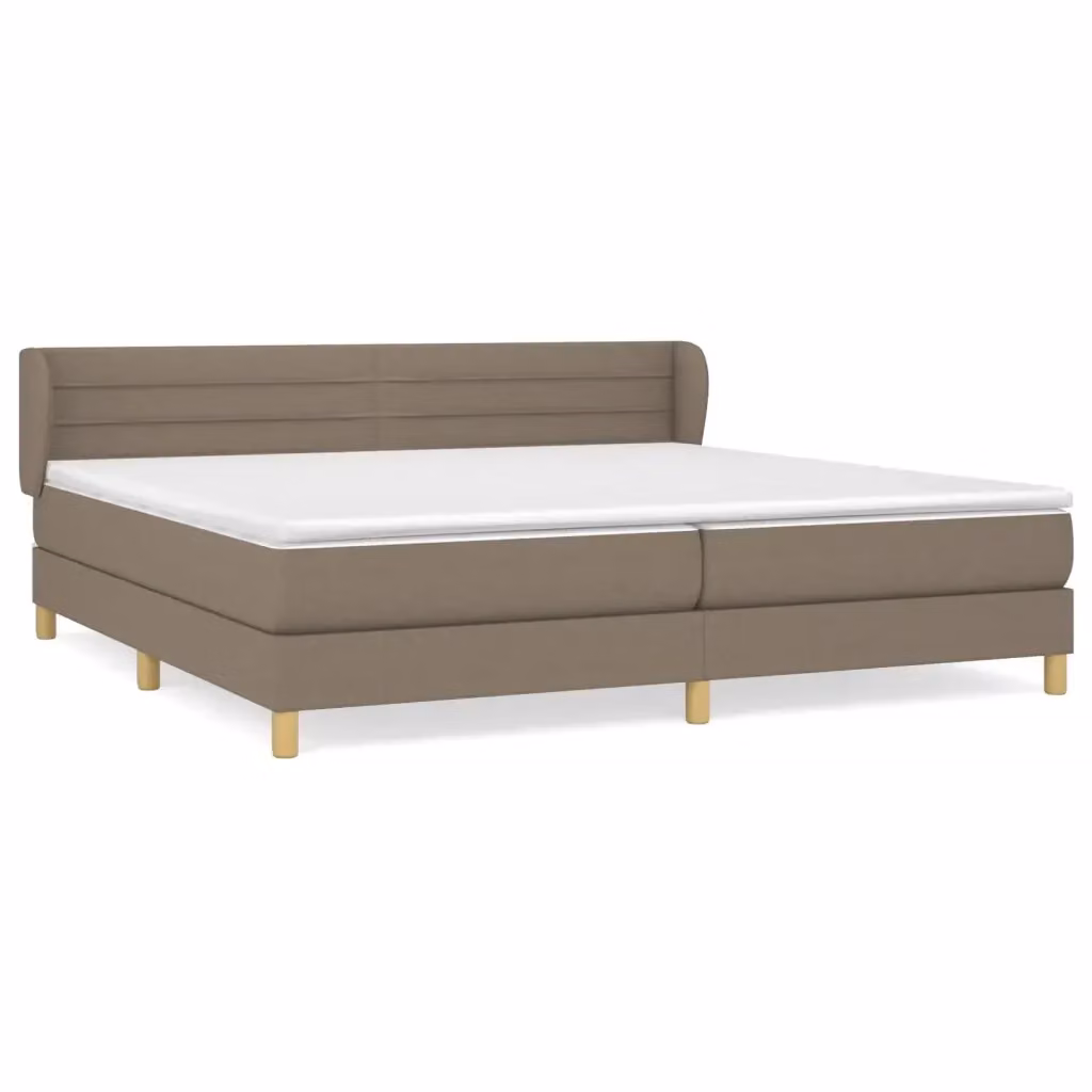 Letto Ibrido vidaXL con Materasso e Struttura Imbottita in Tessuto, Colori Beige, Bianco e Marrone, L/P/H: 200 x 200 x 203 cm – 2