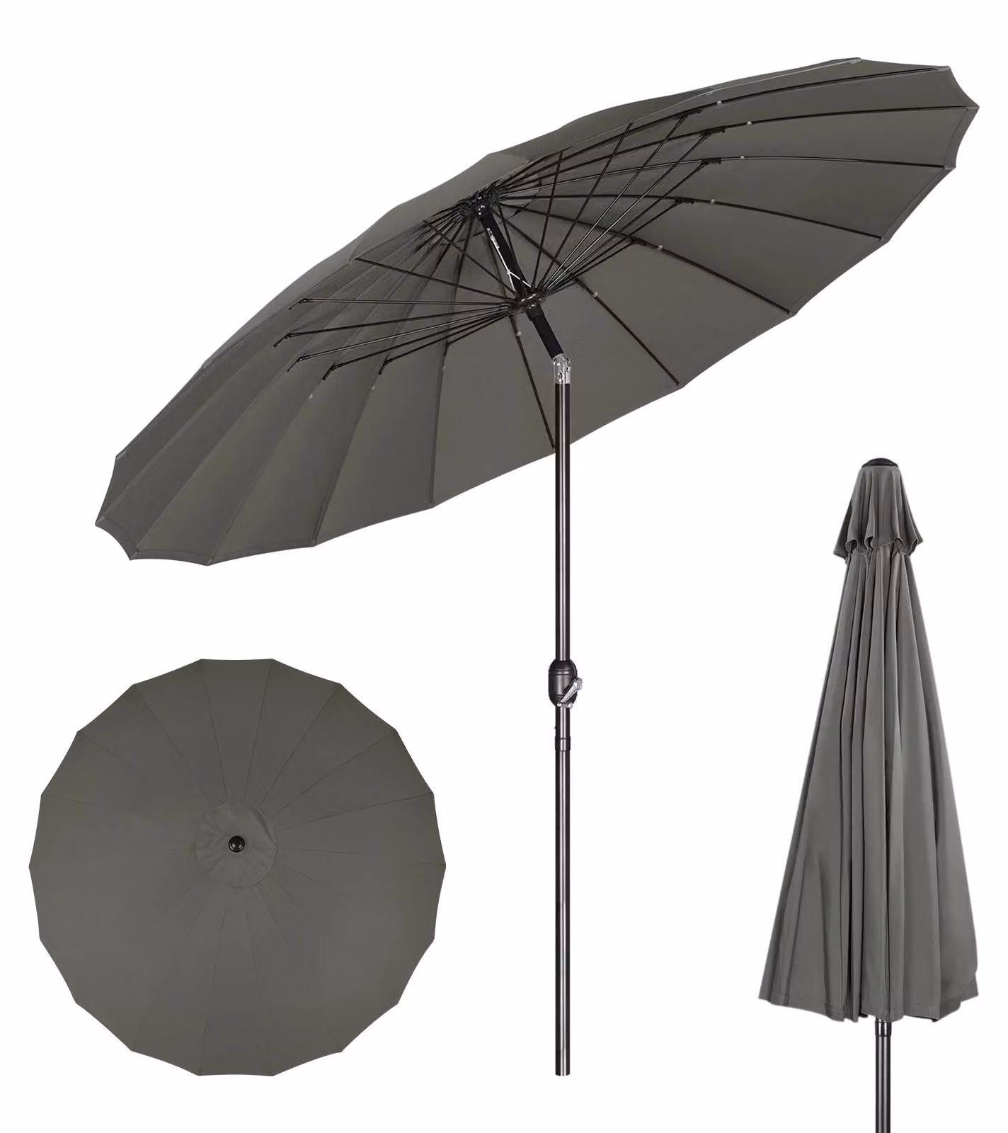 Ombrellone da giardino - Ombrellone per esterni - 273 x 261 cm - Impermeabile - Con manovella - Funzione di inclinazione - Protezione UV - Palo in alluminio