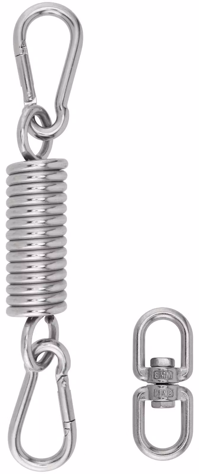 Kit di fissaggio per sedia a dondolo, con spirale sostituibile e moschettoni