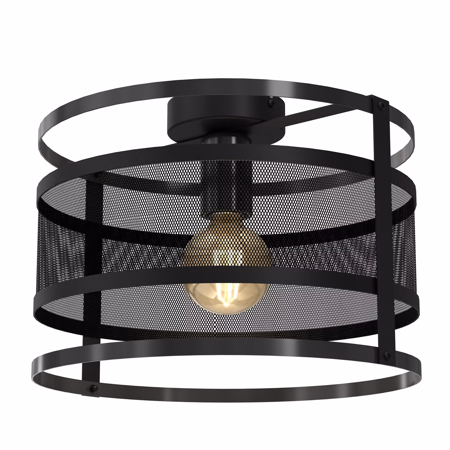 Lampada da soffitto circolare a maglia nera Ø30cm Cerchio 1xE27 15W Luminex
