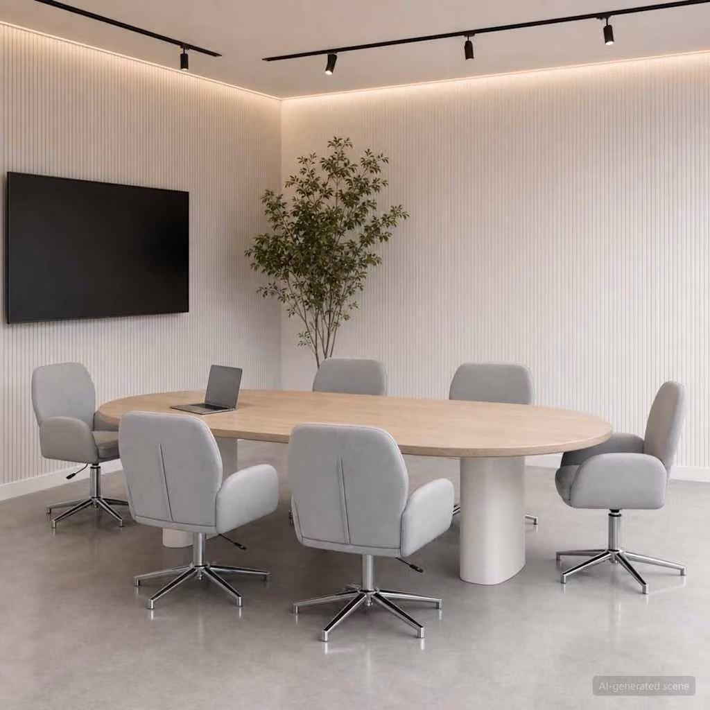 Set di 6 sedie da scrivania girevoli vidaXL in tessuto grigio, L/P/H: 54 x 58 x 90 cm