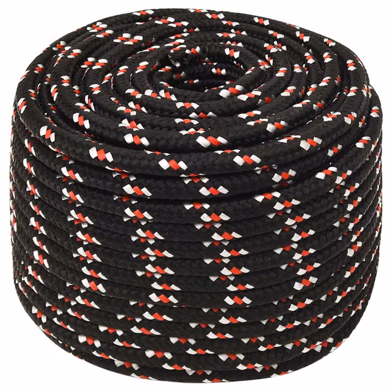 Corda multiuso vidaXL in plastica, Nero e Rosso, Lunghezza: 100 m, Diametro: 14 mm