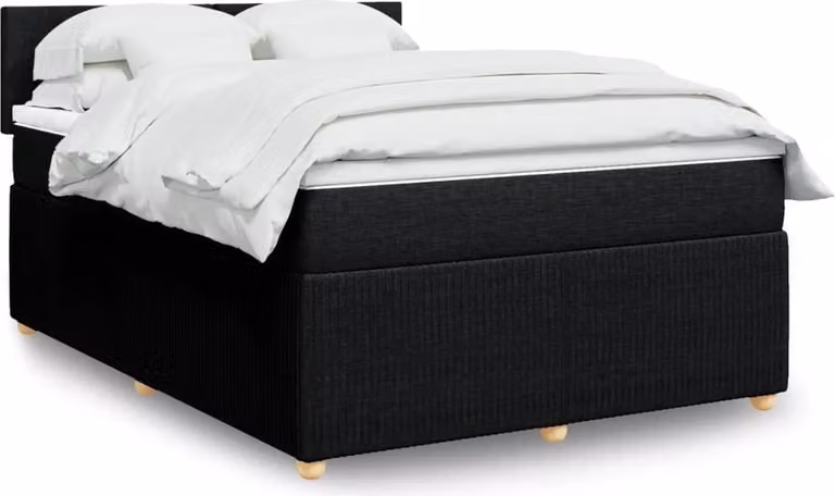 Maison Exclusive - Letto boxspring con materasso nero 140x200 cm Tessuto