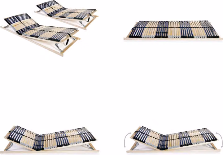 vidaXL Telaio a doghe 2 pezzi con 42 doghe 7 zone 90 x 200 cm - Cassettiera per letto - Cassettiera per letto - Telaio a doghe - Telaio a doghe
