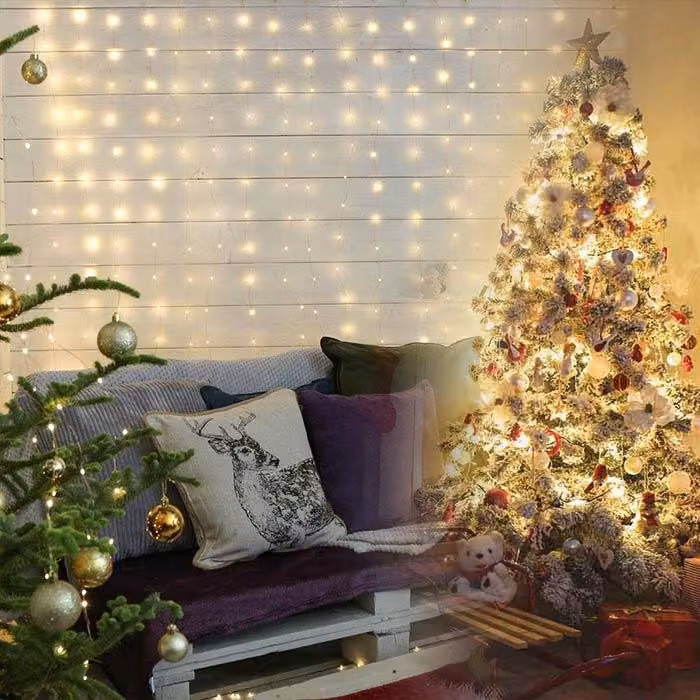 Catena luminosa da esterno, tenda di luci USB, 2 pezzi (1 + 1) - Curtainlight