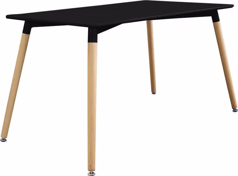 Milani Home - tavolo da pranzo fisso in plastica e legno, nero, stile scandinavo, 120 x 80 cm