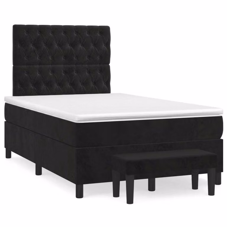 Maison Exclusive - Letto boxspring con materasso nero 120x190 cm velluto