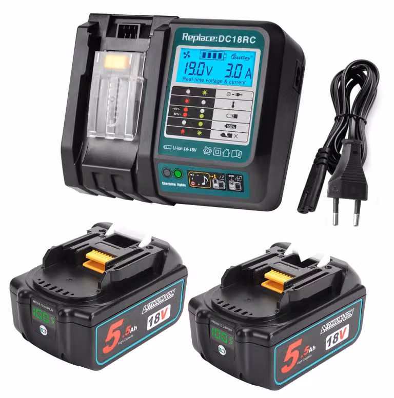 Set di batterie 2x 18V 5,5Ah + caricabatterie per utensili Makita a 18V