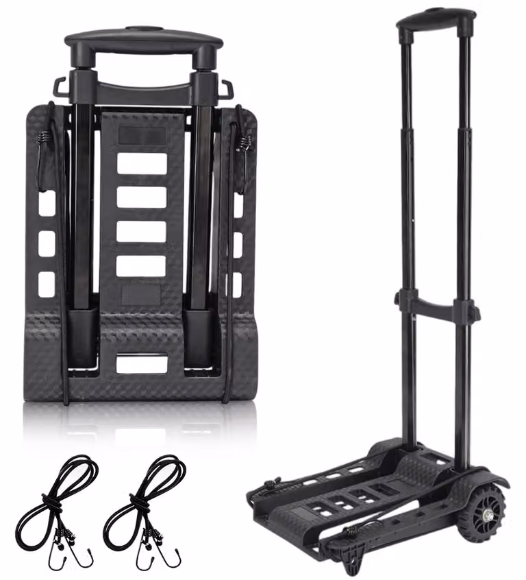 Carrello pieghevole da 50 kg, in alluminio, con 2 cinghie di fissaggio, ideale per traslochi