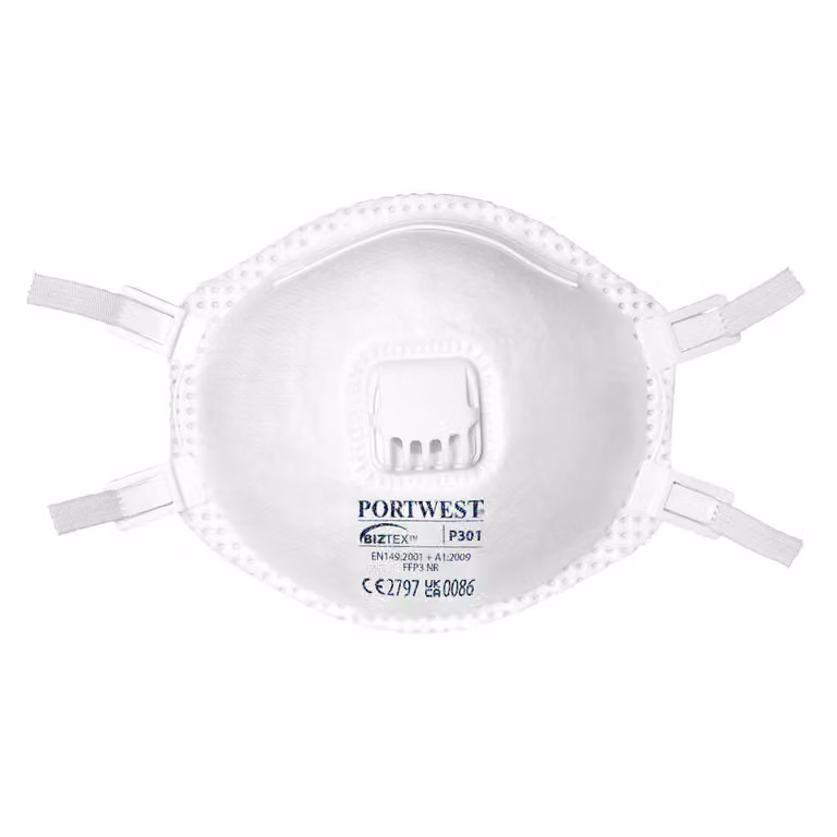 Portwest P301 FFP3 maschera per polveri sottili con valvola Bianco