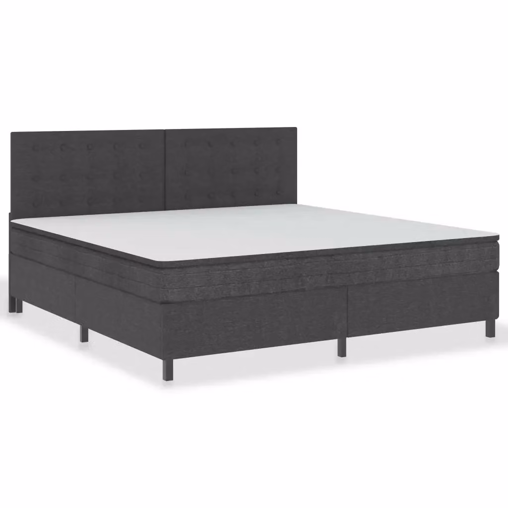 Letto a molle moderno vidaXL in tessuto grigio con dimensioni 200 x 200 cm – 2