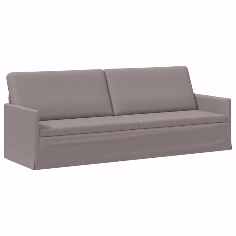 Divano a 3 posti moderno vidaXL in tessuto beige o grigio con struttura in metallo L 220 x P 81 x H 82 cm