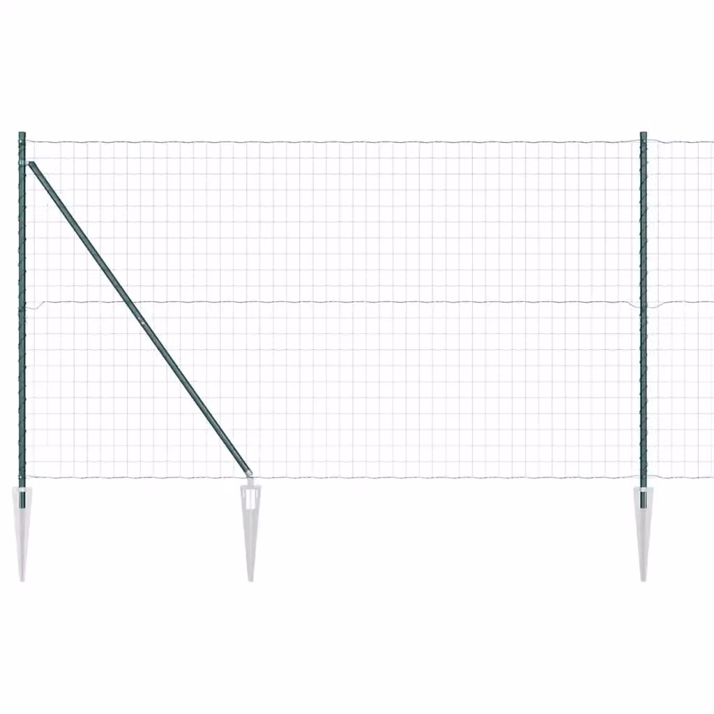 Recinzione con Posto Verde VIDAXL in Acciaio e PVC Verde L: 10 m, H: 1,6 m – 2