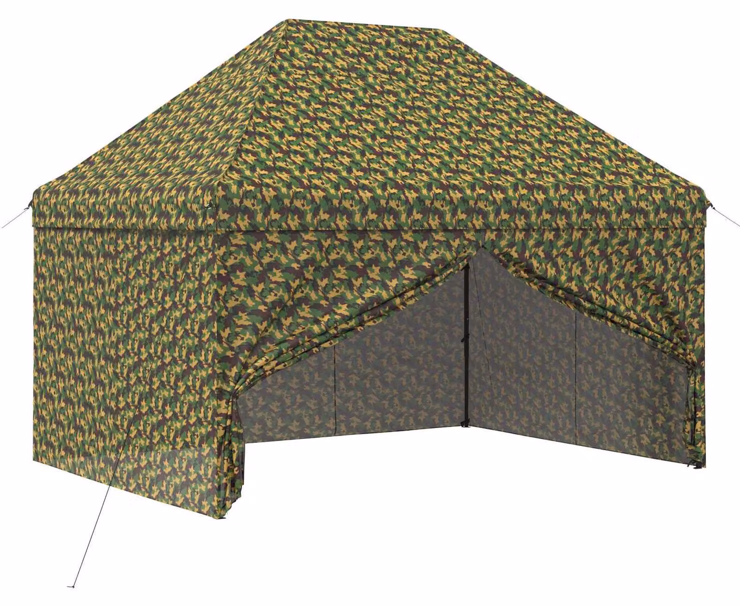 Tenda con 4 pareti, dimensioni 2,95 x 4,1 metri, mimetica militare