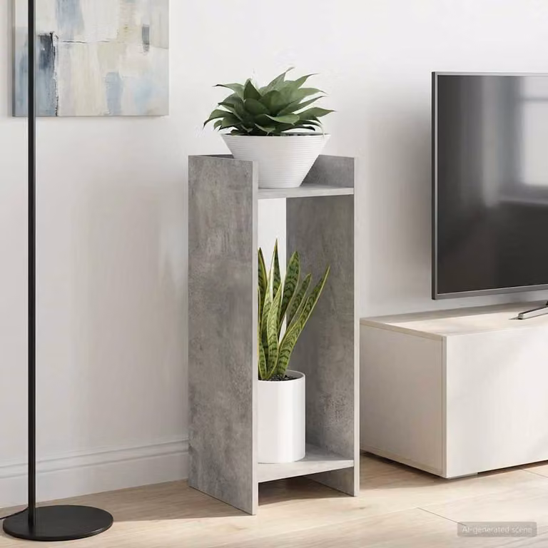 Set di 2 supporti per piante vidaXL in stile moderno, colore grigio, L/P/H: 30 x 30 x 80 cm