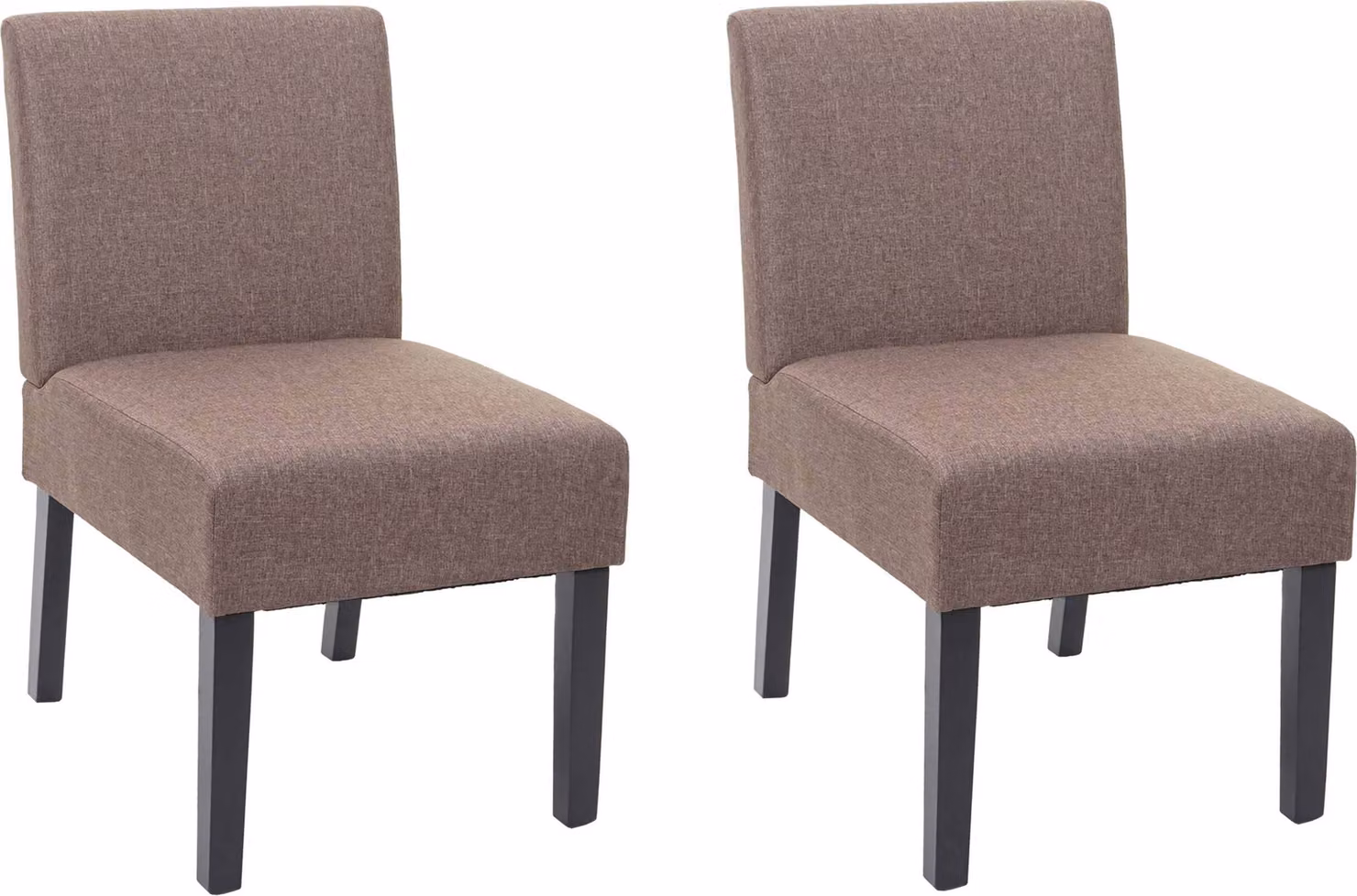 set di 2 sedie da pranzo HWC-F61, poltrona lounge, tessuto/tessuto ~ marrone